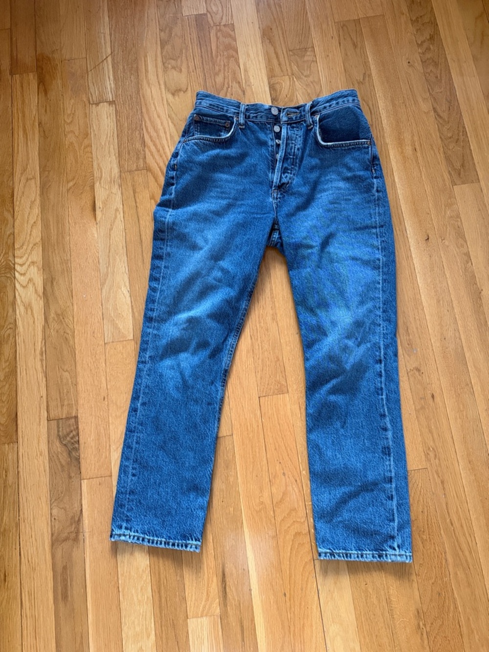 Agolde Riley High-Rise Cropped Straight Leg Jeans